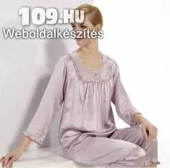 Elegáns női hernyóselyem pizsama